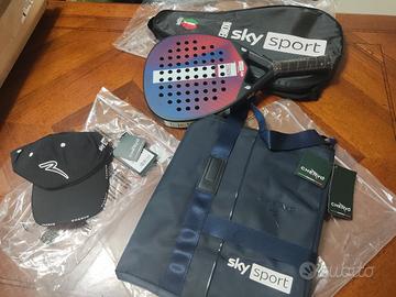 SkySport racchetta padel+travelbag chervo+cappello