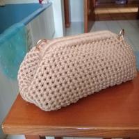 Borsa clutch grande 30x14 fettuccia color cammello