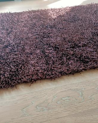 Tappeto Shaggy marrone scuro