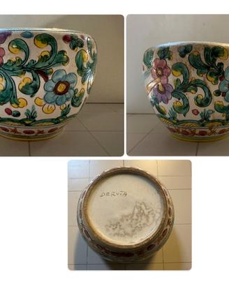 portavaso originale in ceramica Deruta vintage