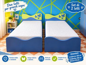 2 letti singoli camerette 💙💚