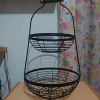 doppio cestino in metallo e legno Maison du Monde