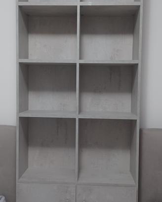 libreria grigio cemento