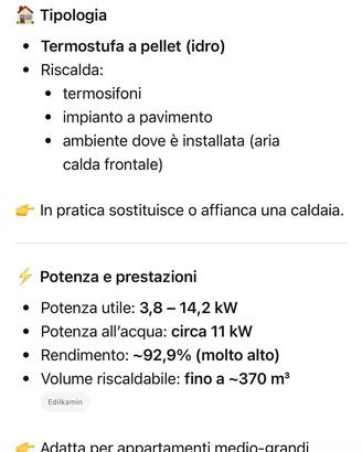 Stufa a pellet Idro