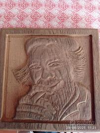 Quadro in basso rilievo in legno