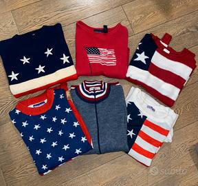 Set di 6 maglioni Vintage, con bandiera americana