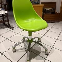 Sedia girevole verde