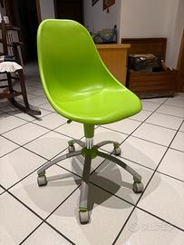 Sedia girevole verde