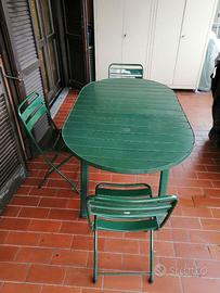tavolo per balcone/giardino  più 6 sedie