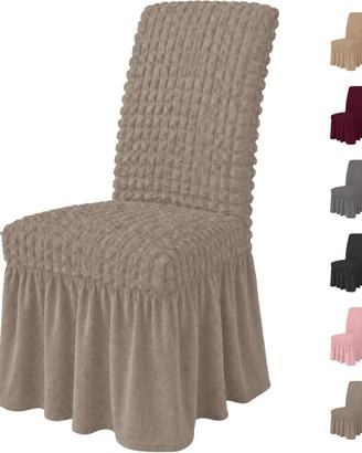 Coprisedia Elasticizzato con Gonna Tortora, Rivest