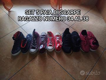👟 SET 5 paia di scarpe ragazzo n. 34-38 – Buone c