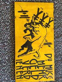 Pannello in legno dipinto a mano-Arte Urbana