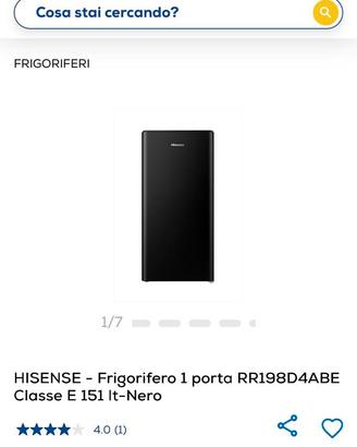 Frigorifero  Hisense 151 litri nero