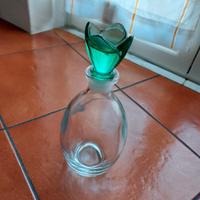 bottiglia vetro con tappo tulipano vetro verde