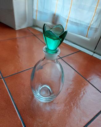 bottiglia vetro con tappo tulipano vetro verde