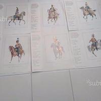 6 Litografie Soldati a cavallo del '700 e dell'800