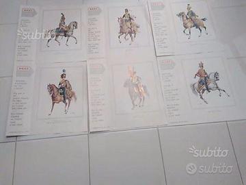 6 Litografie Soldati a cavallo del '700 e dell'800