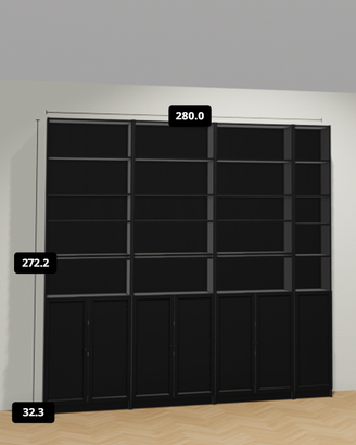 Libreria IKEA BILLY / OXBERG Nero Effetto Rovere