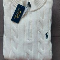 Maglione Ralph Lauren Quarter Zip,  bianco,  XL