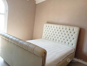 Letto Matrimoniale Capitonnè Avorio