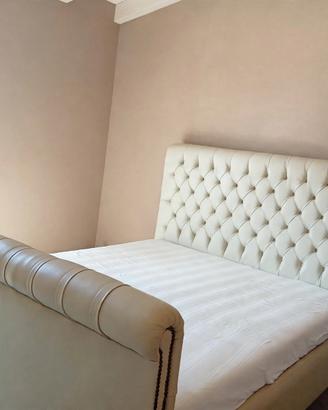 Letto Matrimoniale Capitonnè Avorio
