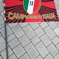 Bandiera Milan 200cm con asta vintage '90 scudetto