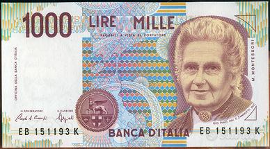 1.000 LIRE montessori EB151193K FDS  ciampi-spezia