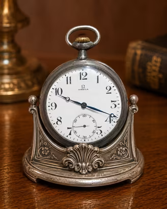 orologio da tasca Omega in argento funzionante 