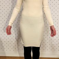 Abito in maglia bianco a costine