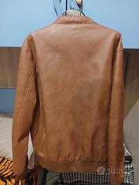 giubbotto in pelle marrone