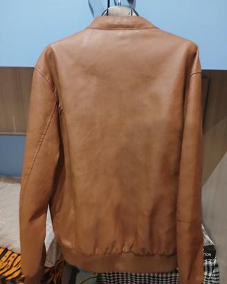 giubbotto in pelle marrone