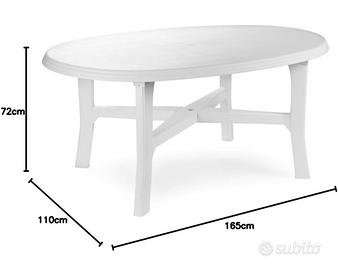 Tavolo da giardino in plastica bianco