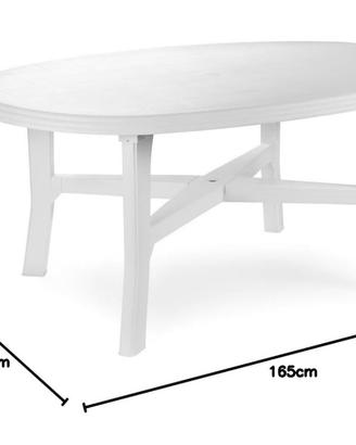 Tavolo da giardino in plastica bianco