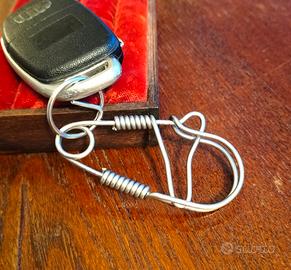 portachiavi moschettone vintage biker Inox