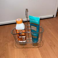 Portaoggetti cromato per doccia