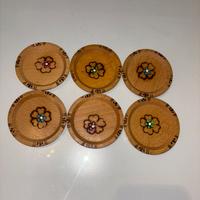 Set 6 Sotto Bicchieri con Fiori