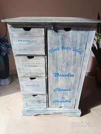 Mobiletto in legno Shabby Chic / Stile Marinaro
