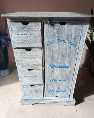 Mobiletto in legno Shabby Chic / Stile Marinaro