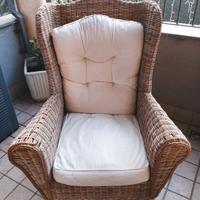 poltrona vimini rattan