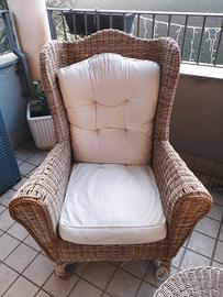 poltrona vimini rattan