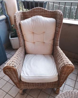 poltrona vimini rattan