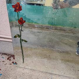 specchio con rosa