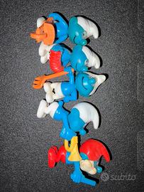 Lotto 5 Puffi vintage con accessori