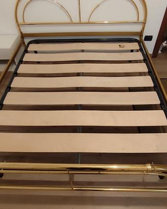 set giro letto matrimoniale ottone senza rete