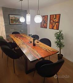 🌿 Tavoli artigianali in legno e resina 