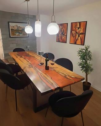 🌿 Tavoli artigianali in legno e resina 