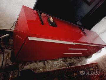 Mobile porta tv Ikea Besta Burs rosso lucido