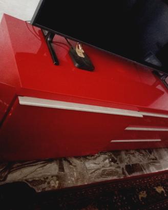 Mobile porta tv Ikea Besta Burs rosso lucido