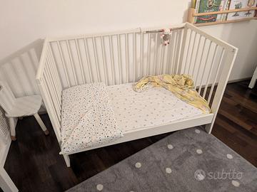 Lettino IKEA Gulliver 60x120 bianco + materasso