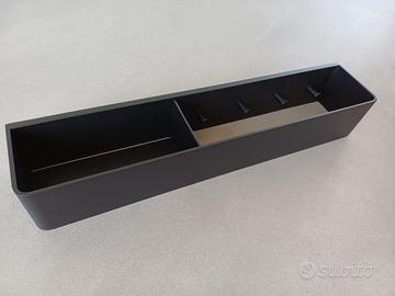 Mensola di alluminio nero con ganci - 50 cm